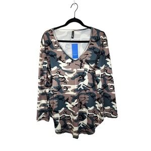 Allegrace Womens XL Shirt NWT Army‎ Fatigue Chest Pocket Super Stretch